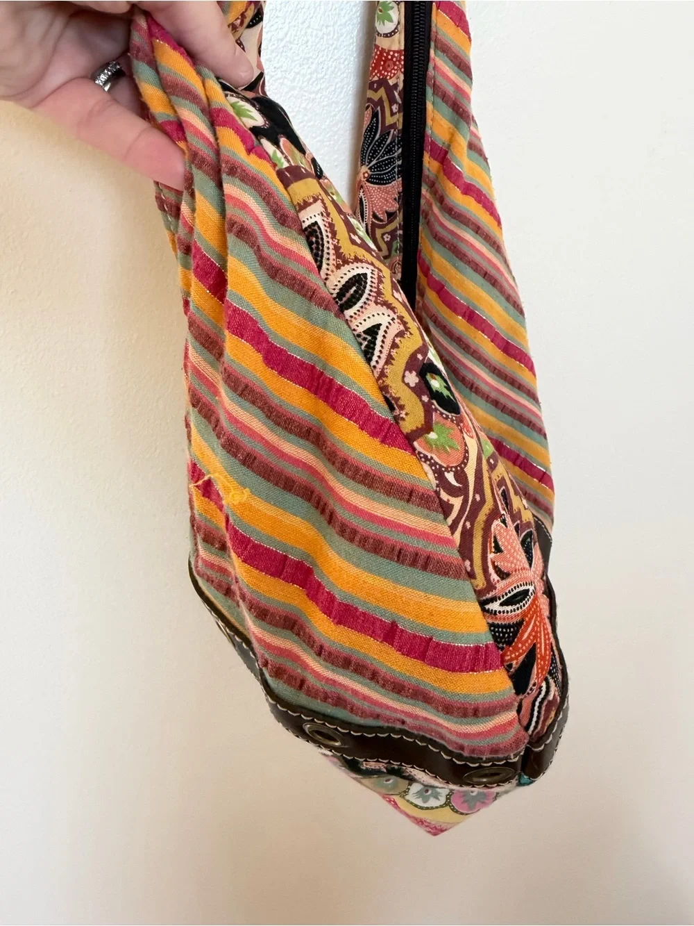 RELIC Patchwork Printed Sling Hobo Bag